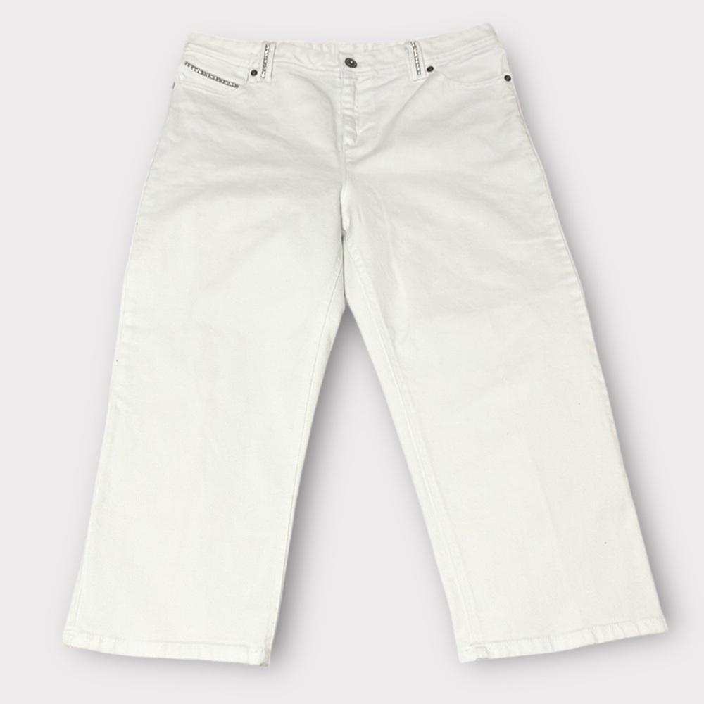 C044 - Sport Collection White Wide-Leg Jeans Sz 12